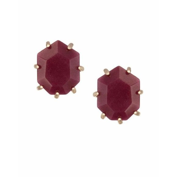 Kendra Scott Red Maroon Jade Morgan Stud Earrings